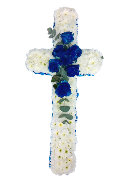 White & Royal Blue 4ft Cross 
