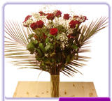 20 Red Roses with foliage